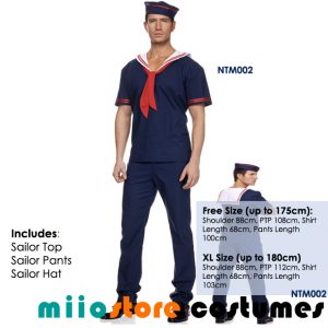 miiostore's Sailor Male Costume - Nautical Theme - miiostore Costumes Singapore