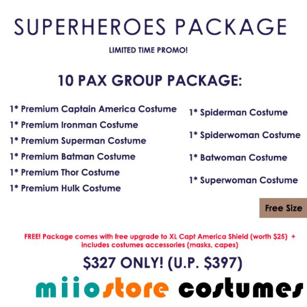 Superheroes Package - miiostore Costumes Singapore