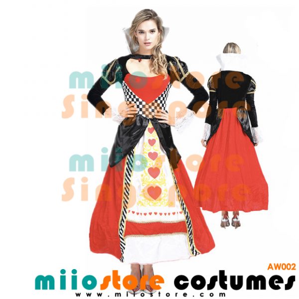 AW002 - Queen of Hearts - Alice in Wonderland Costumes Singapore - miiostore Costumes Singapore