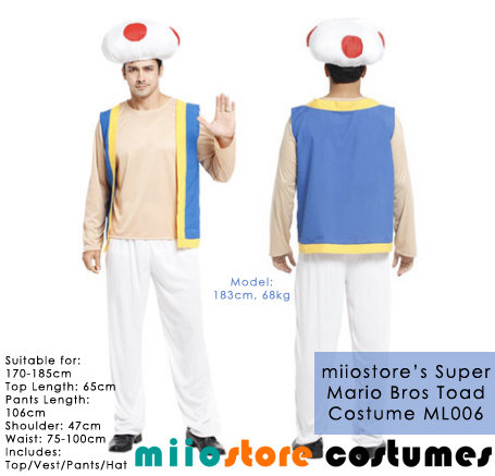 Super Mario Toad Costumes - ML006 TOAD Costumes - miiostore Costumes Singapore