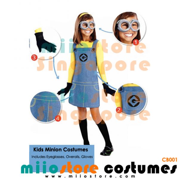 Kids Minion Costumes Girls Dress - miiostore Costumes Singapore - MN002