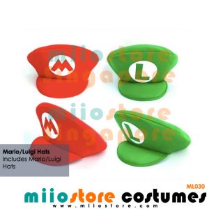 Mario and Luigi Hats - miiostore Costumes Singapore - ML030
